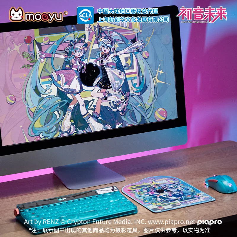 Moeyu Hatsune Miku Encounter of Retro and Future Mouse Pad Mousepad Vocaloid Gamer Desk Mat Keyboard Mat Cartoon Anime Playmat