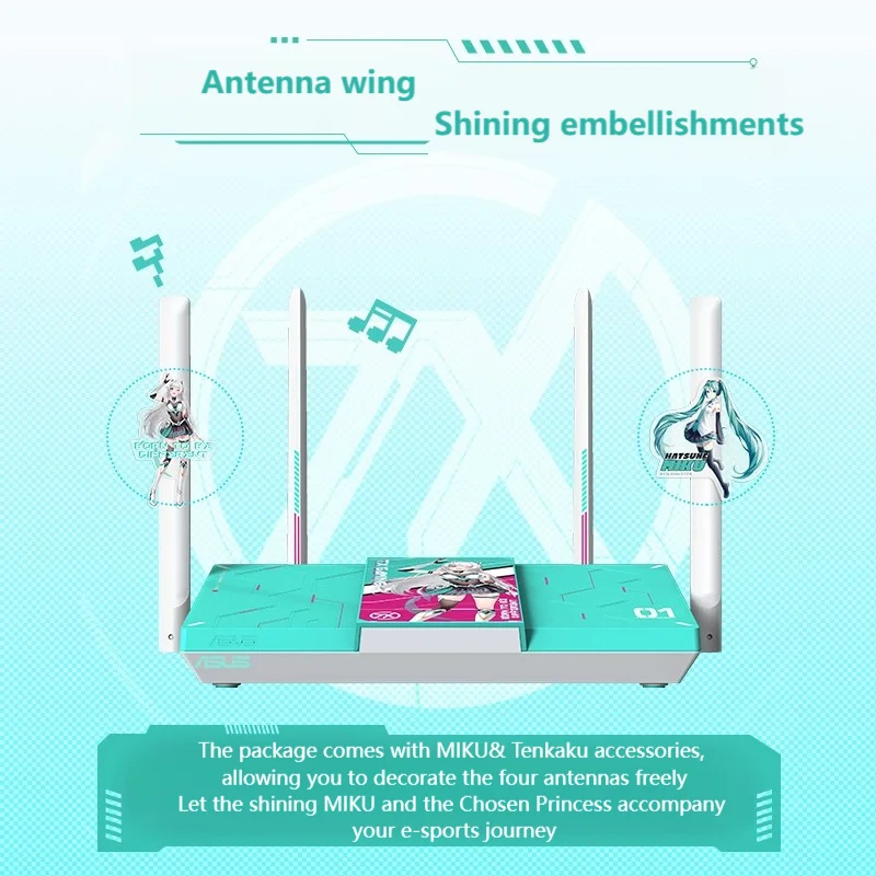 ASUS RE-BE57 Hatsune Miku Edition The Aimesh networking signal covers the entire house, supports 4K-QAM technology,