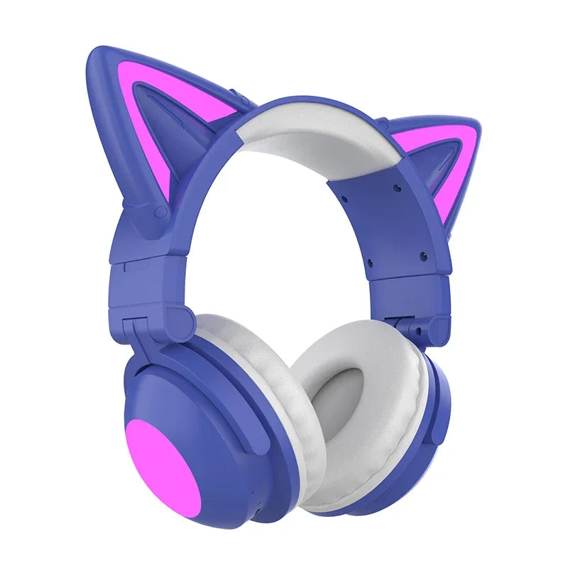ZW068 Bluetooth Headphones LED light Cat Ears Headset Wireless Earphone Headphones Bluetooth Wireless For Samsung for PC