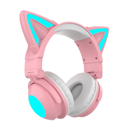 ZW068 Bluetooth Headphones LED light Cat Ears Headset Wireless Earphone Headphones Bluetooth Wireless For Samsung for PC