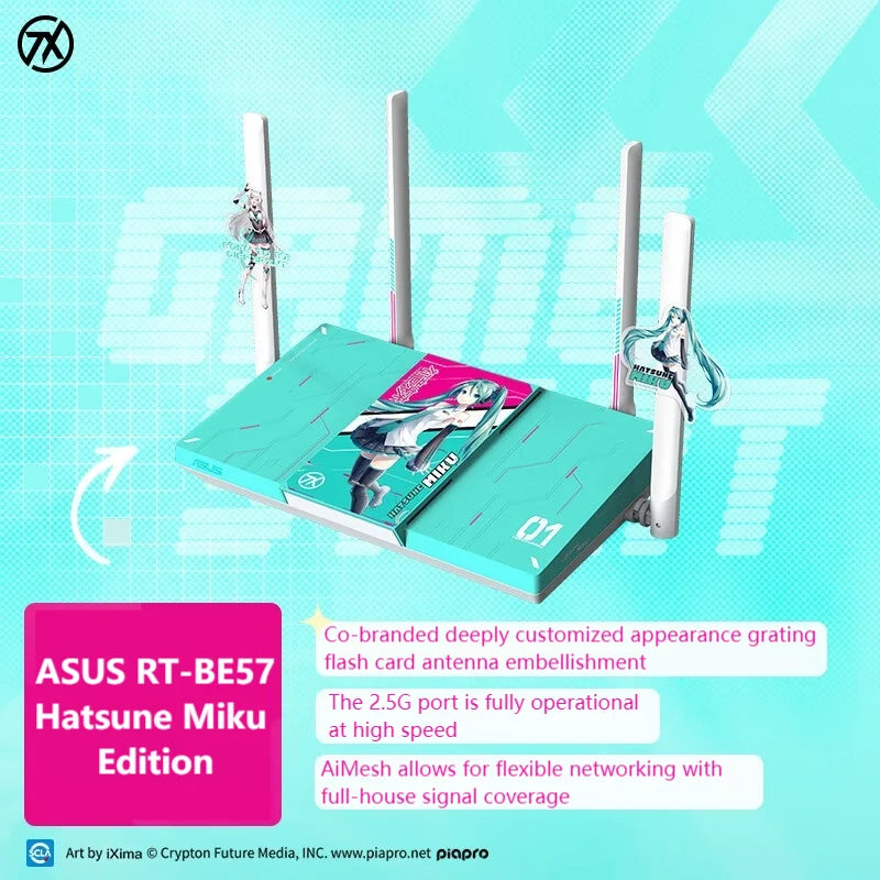 ASUS RE-BE57 Hatsune Miku Edition The Aimesh networking signal covers the entire house, supports 4K-QAM technology,