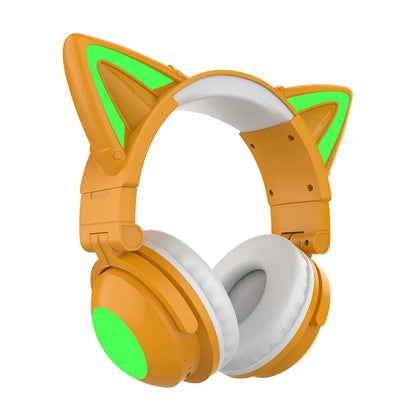 ZW068 Bluetooth Headphones LED light Cat Ears Headset Wireless Earphone Headphones Bluetooth Wireless For Samsung for PC