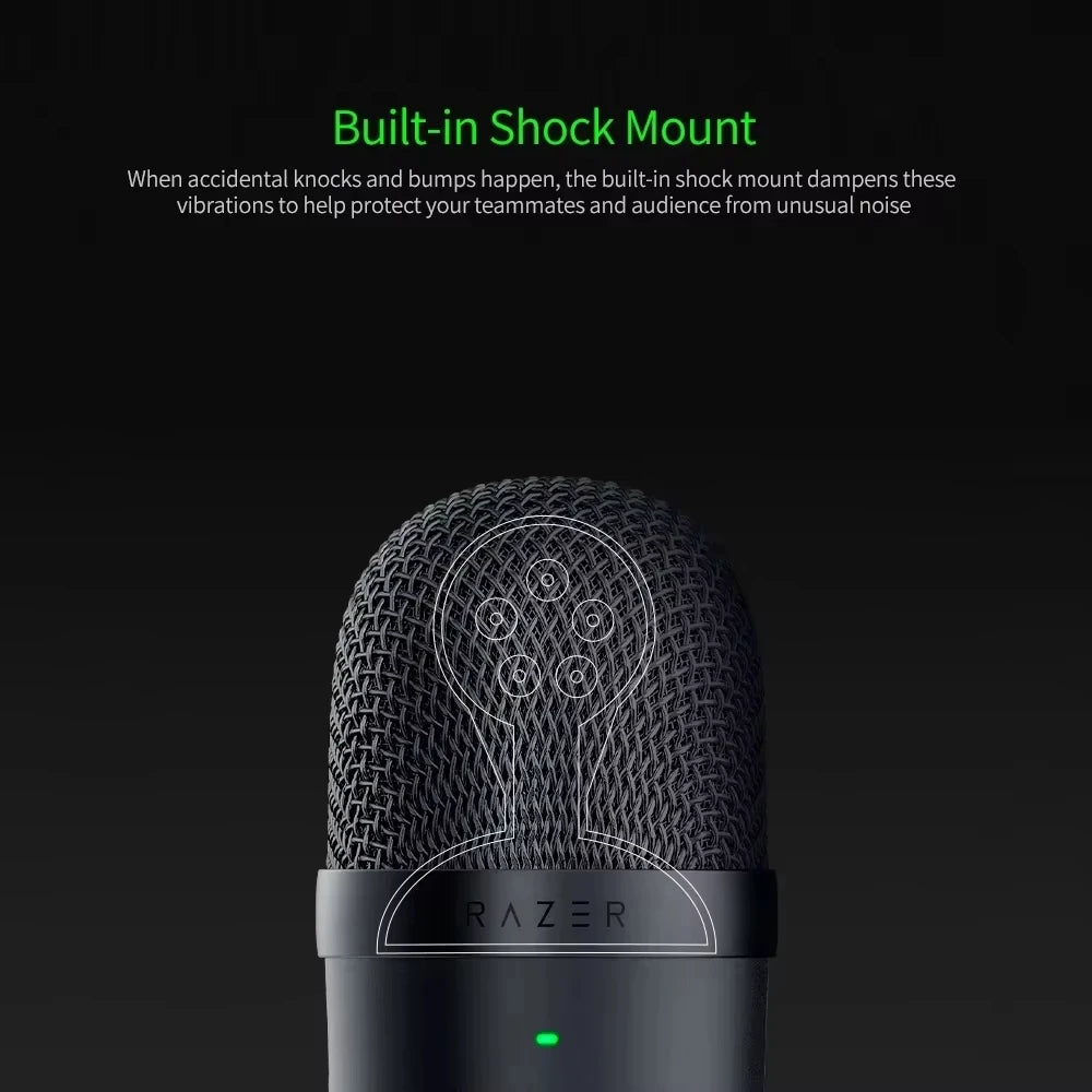 100% Original Razer-Seiren Mini USB Condenser Microphone Ultra-Compact Streaming Supercardioid Pickup Pattern