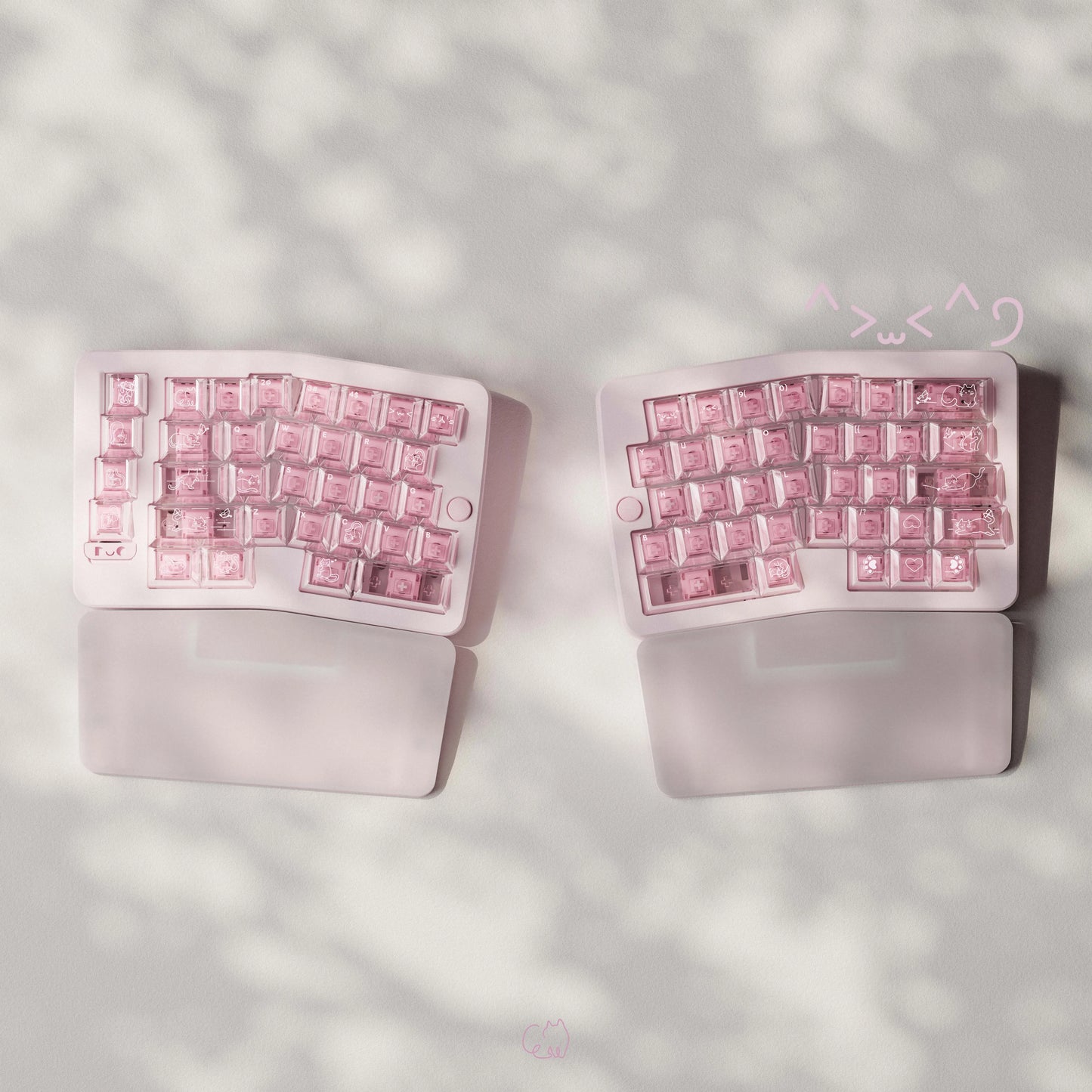 Cute Jelly Cat Theme Keycaps 140 keys PBT+PC Keycaps Pink Cherry Profile Custom Key Caps for Mechanical Keyboard Gifts PC Gamer