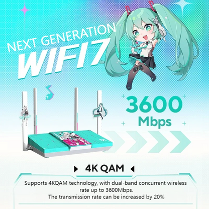 ASUS RE-BE57 Hatsune Miku Edition The Aimesh networking signal covers the entire house, supports 4K-QAM technology,