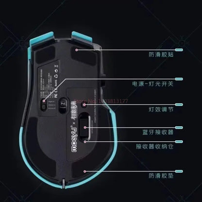 Hatsune Miku Gaming Mouse Anime Usb 2.4g Wireless Rgb Light 12000dpi Mouse For Desktop Pc Computers Laptop Mouse Festival Gift