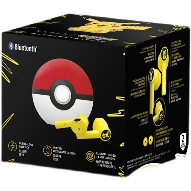 Pokemon Pikachu Razer Earphones Wireless Bluetooth 5.0 Sport Noise Reduction Headphones Touch Control Microphone Universal 2022