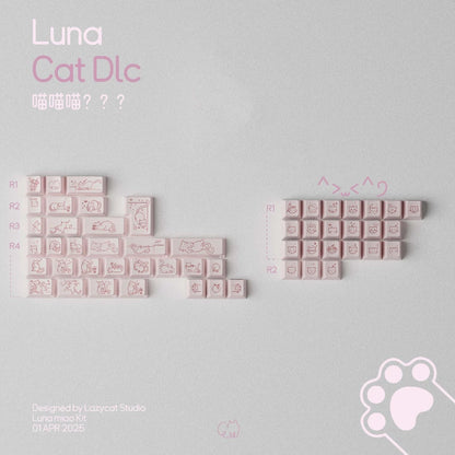 Cute Jelly Cat Theme Keycaps 140 keys PBT+PC Keycaps Pink Cherry Profile Custom Key Caps for Mechanical Keyboard Gifts PC Gamer