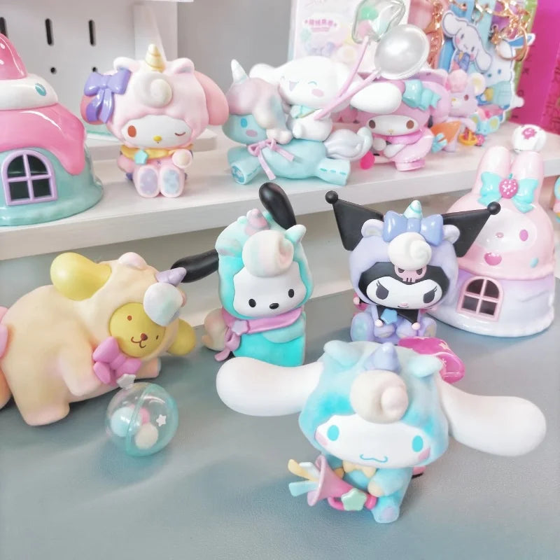 MINISO Sanrio Characters Fantasy Paradise Blind Box My Melody Kuromi Tabletop Decoration Children's Toy Birthday Gift Trendy