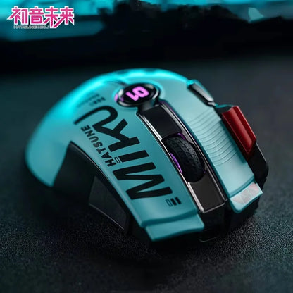 Hatsune Miku Gaming Mouse Anime Usb 2.4g Wireless Rgb Light 12000dpi Mouse For Desktop Pc Computers Laptop Mouse Festival Gift