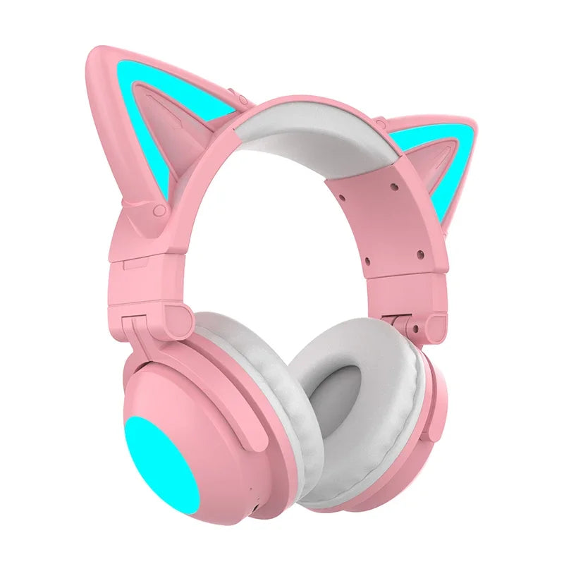 ZW068 Bluetooth Headphones LED light Cat Ears Headset Wireless Earphone Headphones Bluetooth Wireless For Samsung for PC