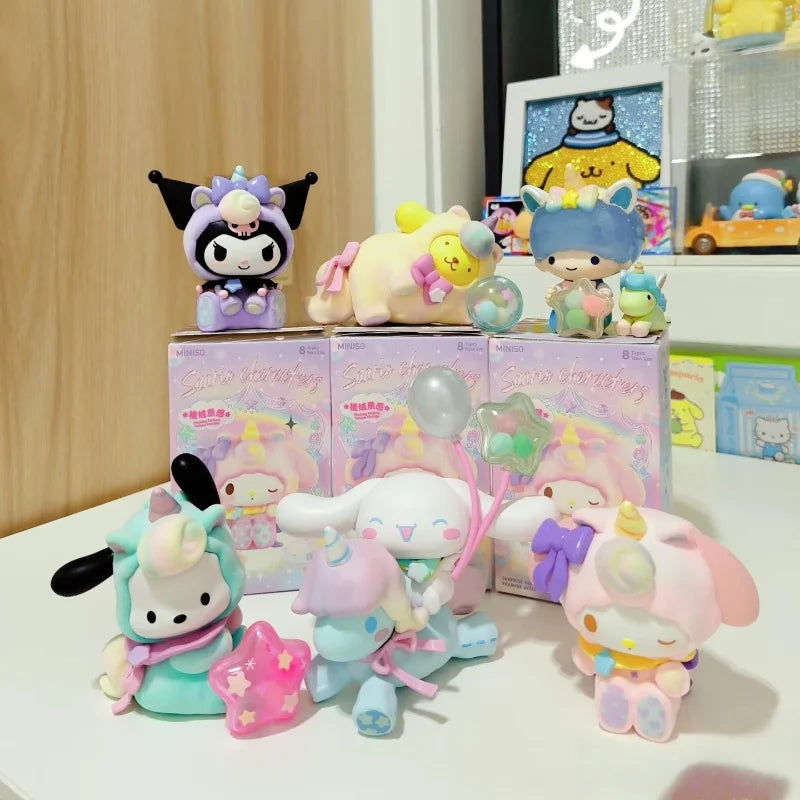 MINISO Sanrio Characters Fantasy Paradise Blind Box My Melody Kuromi Tabletop Decoration Children's Toy Birthday Gift Trendy