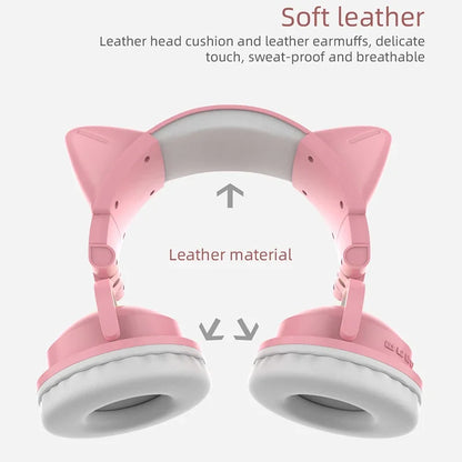 ZW068 Bluetooth Headphones LED light Cat Ears Headset Wireless Earphone Headphones Bluetooth Wireless For Samsung for PC