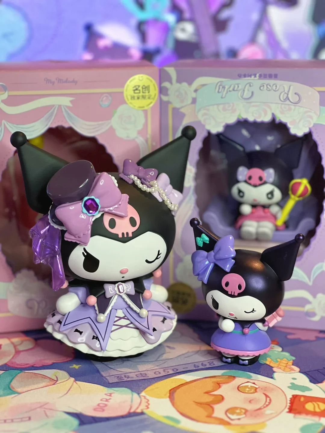 Kuromi My Melody Sanrio Blind Box Mystery Figure - Miniso Collaboration Cute Anime Collectible Toy, Surprise Gift for Birthday