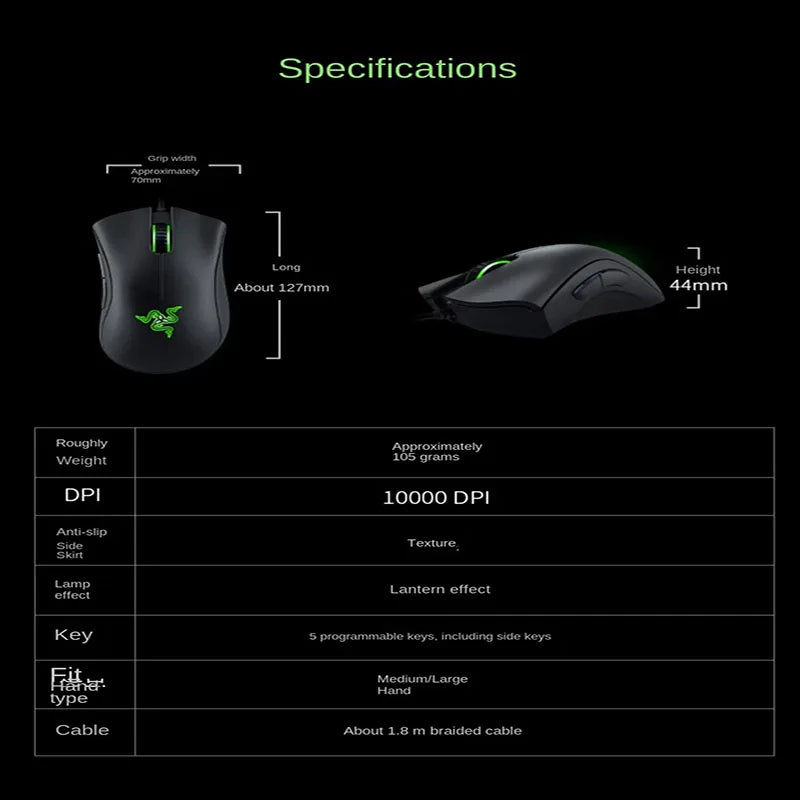 Razer Purgatory Viper Standard Edition 6400DPI Wired Gaming Mouse Brand Merchandise Birthday Gift Graduation Gift Wholesale