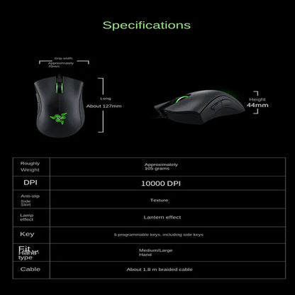 Razer Purgatory Viper Standard Edition 6400DPI Wired Gaming Mouse Brand Merchandise Birthday Gift Graduation Gift Wholesale