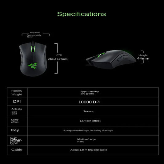 Razer Purgatory Viper Standard Edition 6400DPI Wired Gaming Mouse Brand Merchandise Birthday Gift Graduation Gift Wholesale