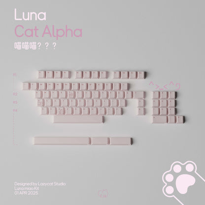 Cute Jelly Cat Theme Keycaps 140 keys PBT+PC Keycaps Pink Cherry Profile Custom Key Caps for Mechanical Keyboard Gifts PC Gamer