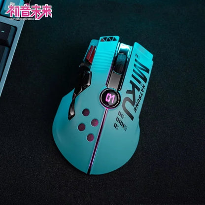 Hatsune Miku Gaming Mouse Anime Usb 2.4g Wireless Rgb Light 12000dpi Mouse For Desktop Pc Computers Laptop Mouse Festival Gift