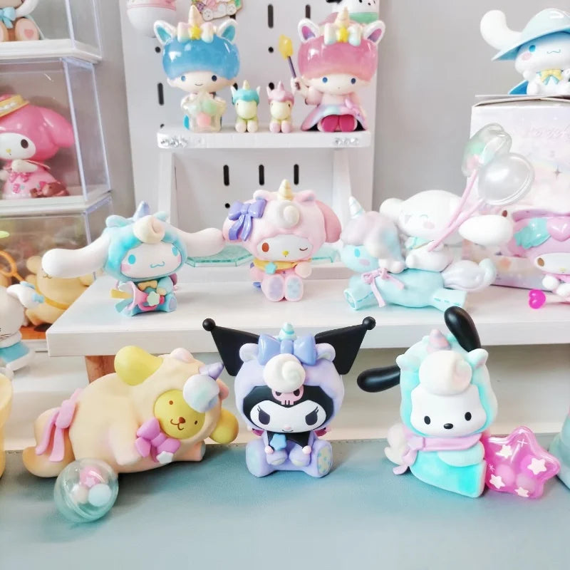 MINISO Sanrio Characters Fantasy Paradise Blind Box My Melody Kuromi Tabletop Decoration Children's Toy Birthday Gift Trendy