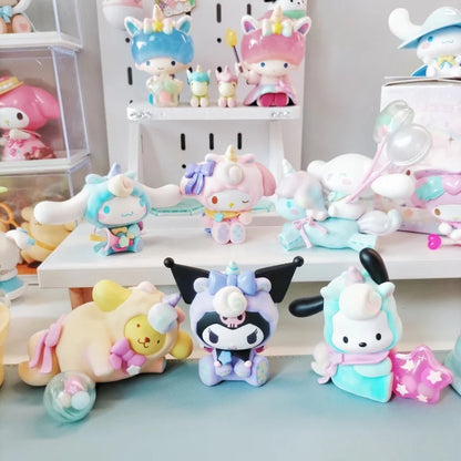 MINISO Sanrio Characters Fantasy Paradise Blind Box My Melody Kuromi Tabletop Decoration Children's Toy Birthday Gift Trendy